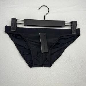 Todd Sanfield Swim Brief Men's XS Black Onyx Sand Solid Minimal Swimsuit NEW